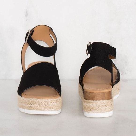 🆕 Kendra - Black Platform Sandals - Picture 6 of 7